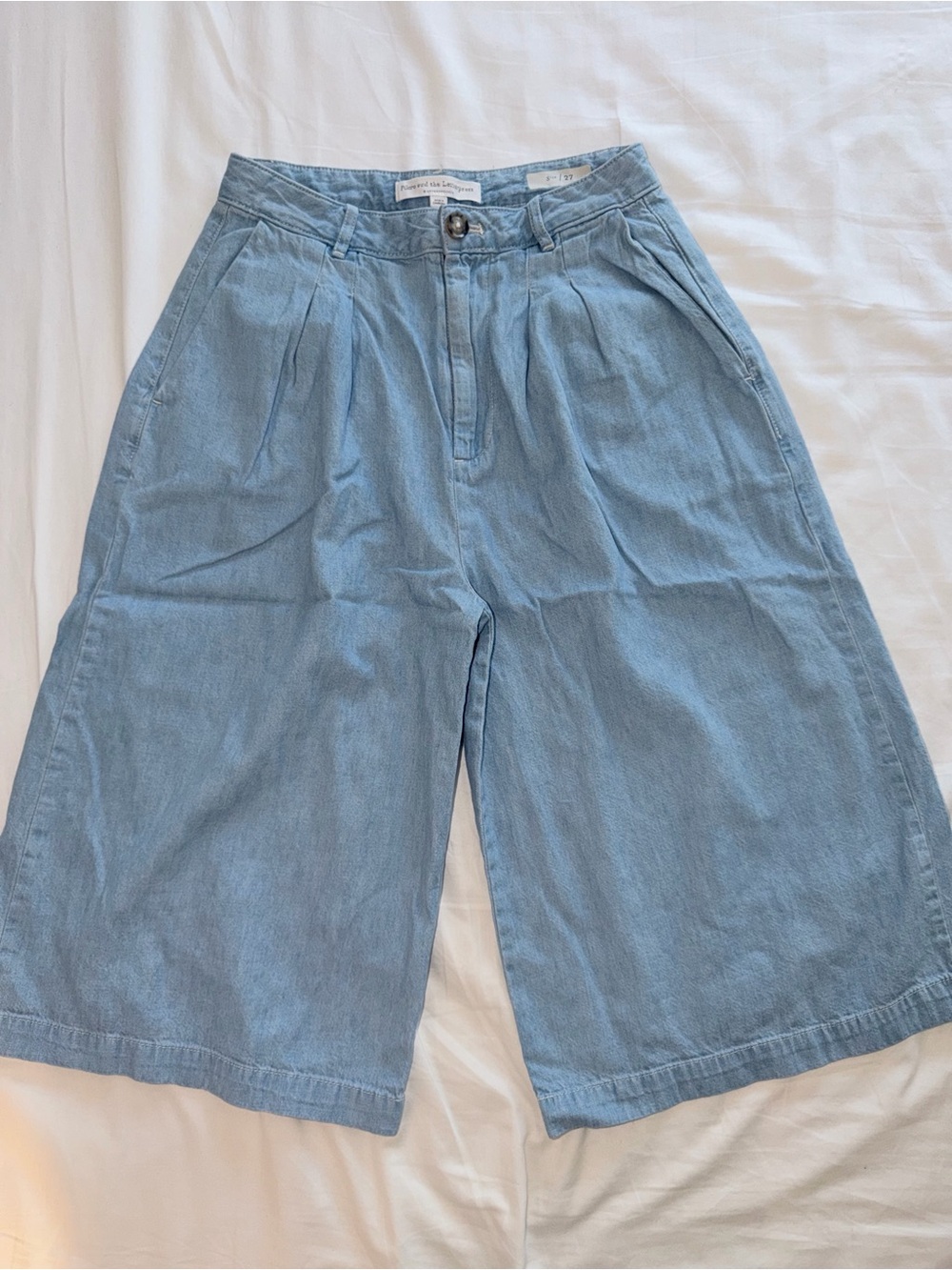 Pilcro Anthropologie Pleated High-Rise Wide-Leg Culotte pants